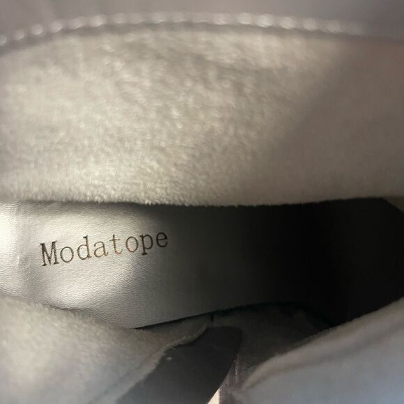 Moda Tope synthetic Silver Rhinestones Ankle Boots pointed toe side zipper SZ9.5 - Picture 12 of 16